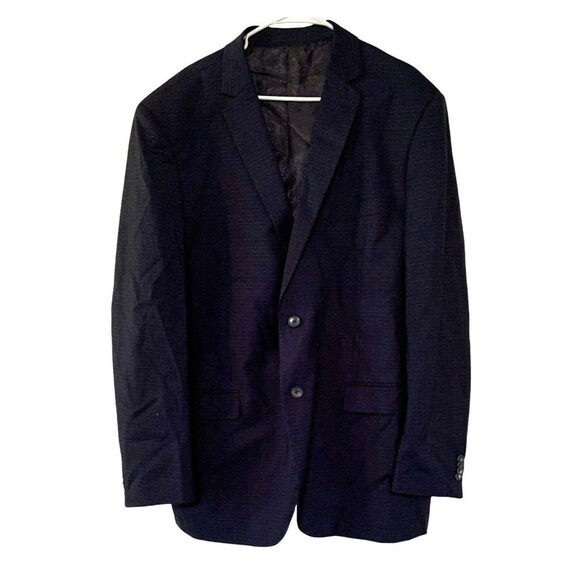 Bocaccio Navy Blue 3 Piece Dress Suit Size 2XL Pants 42” X 29” Jacket Vest - Picture 2 of 16